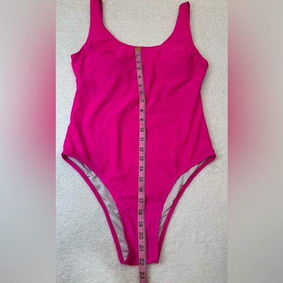 Summer Mae Hot Pink One-Piece Swimsuit Ocean View Size M Barbiecore Vibes!! - Picture 7 of 12